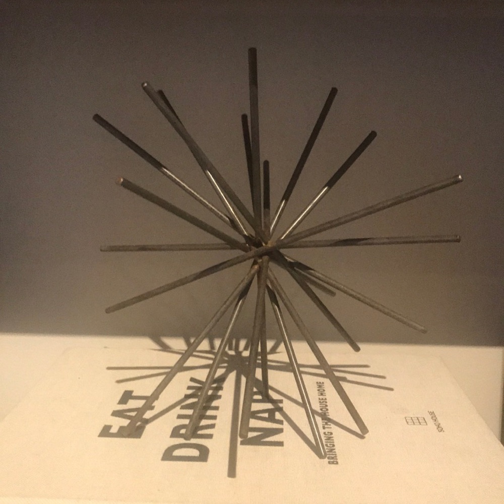 Mid-century modern/rustic metal accent piece